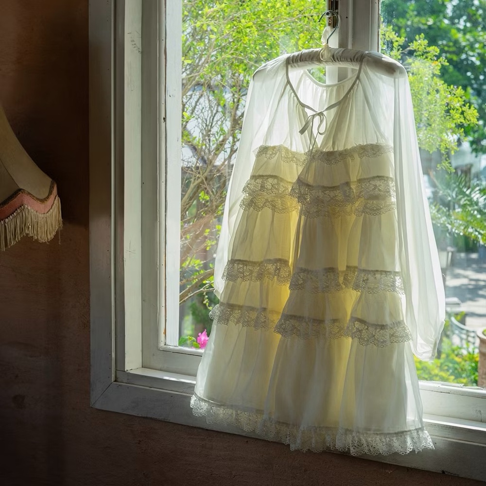 Chic Cream Ruffle Mini Dress - Picture 4 of 4